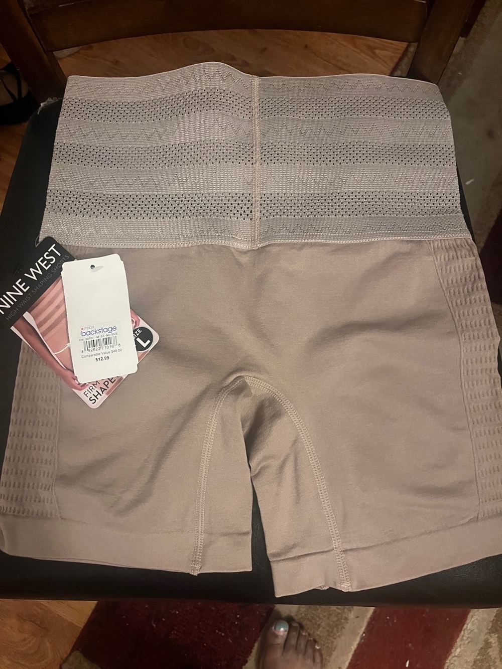 Nine West Taupe High-Waist Shaping Bike Shorts Two pairs